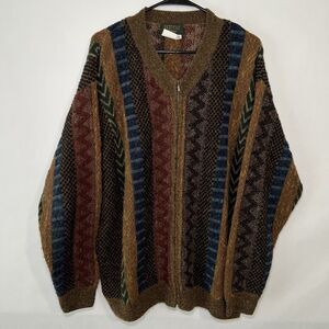 Gabriella Frattini Setball Full Zip Wool Blend Sweater Mens Size 52 Large Italy
